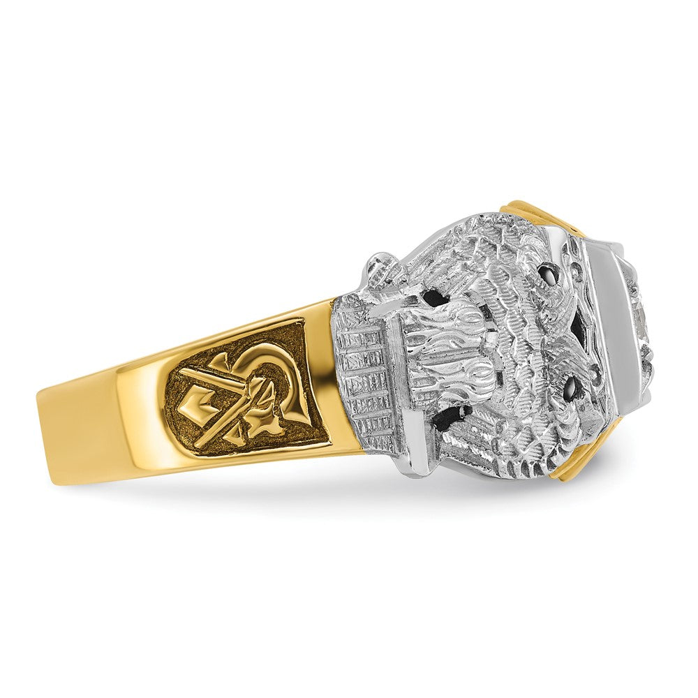 10ktt IBGoodman Textured Enamel & Dia 32nd Scottish Rite Masonic Ring