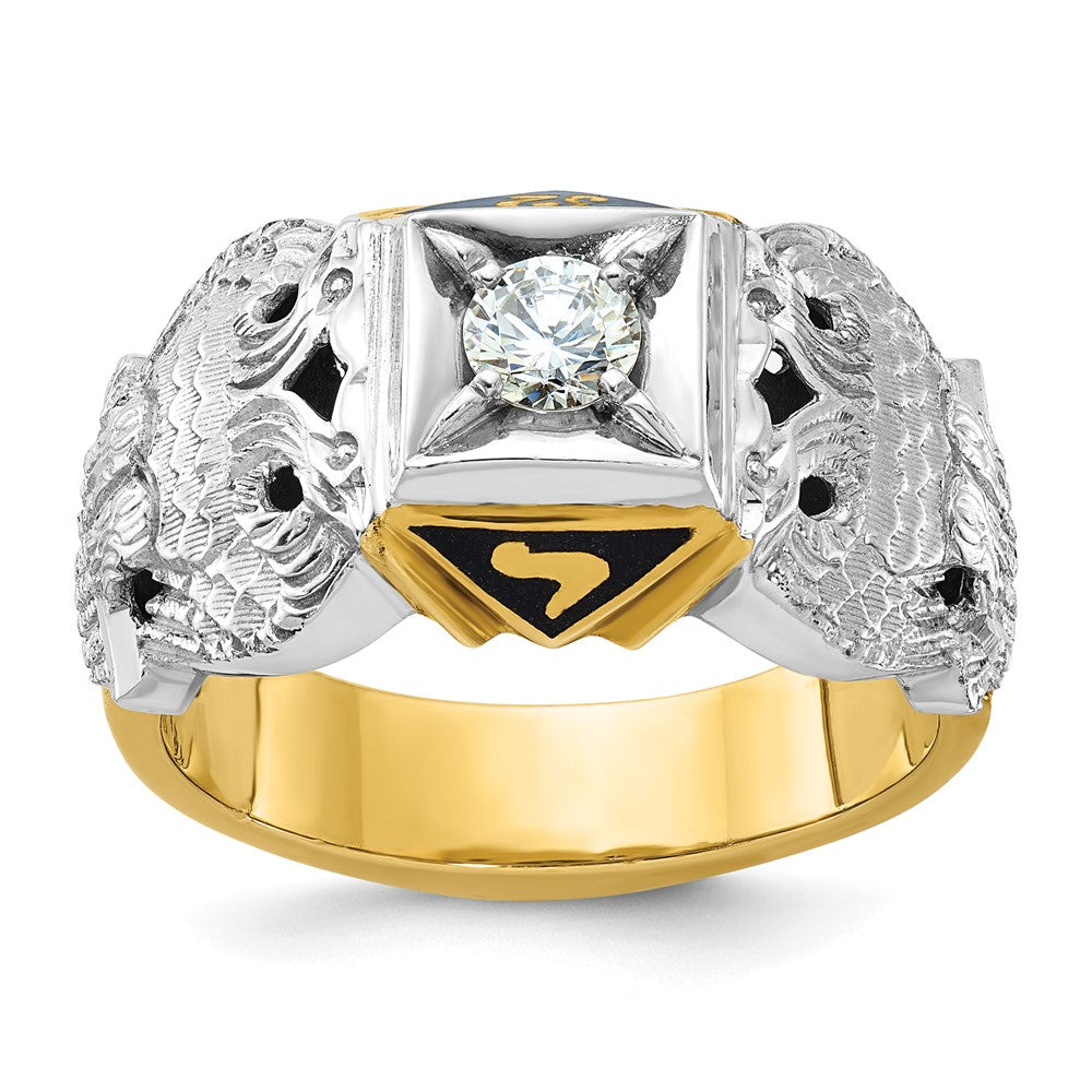 10ktt IBGoodman Men's Textured 32nd Scottish Rite Masonic Ring Mtg