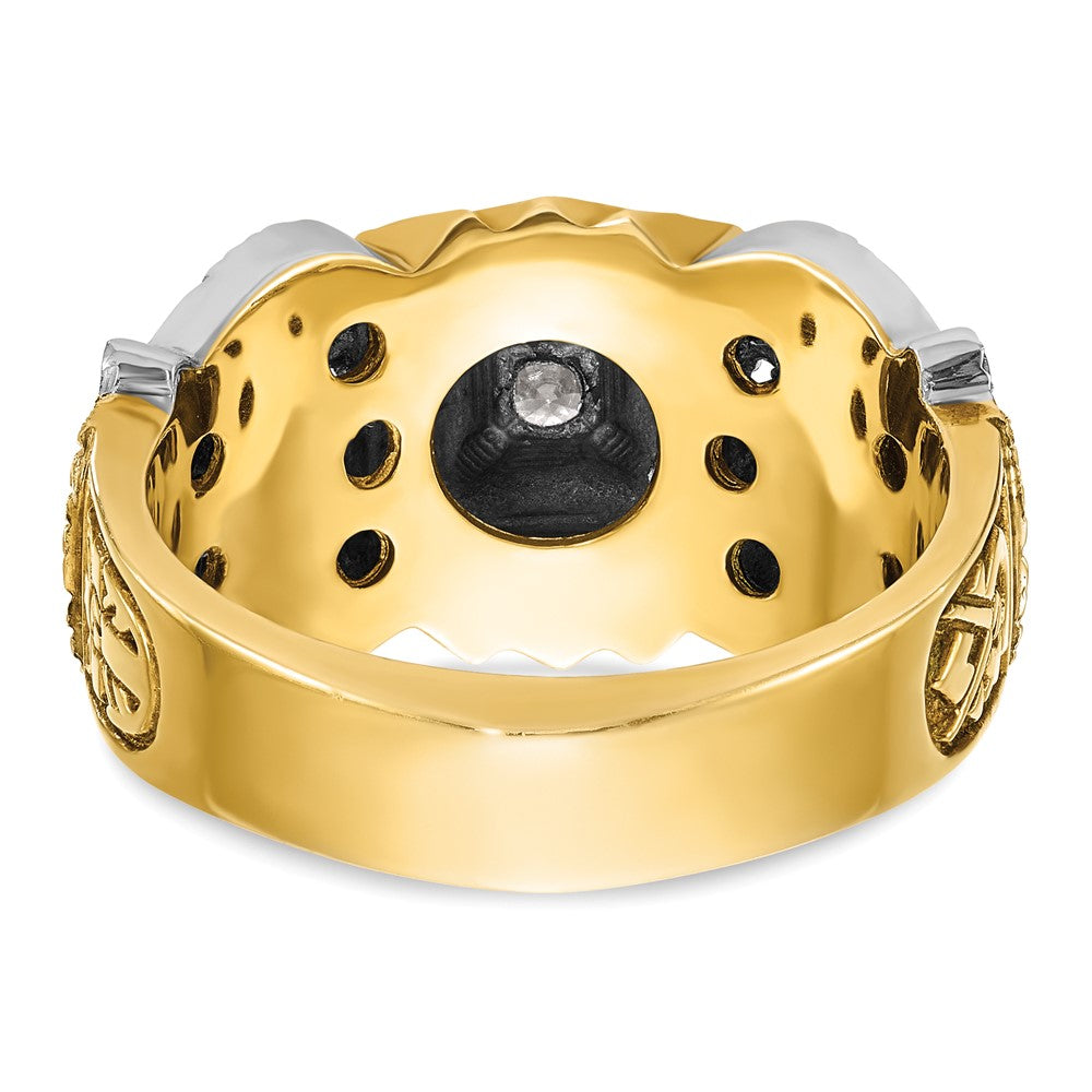 14ktt IBGoodman Textured Enamel & Dia 32nd Scottish Rite Masonic Ring