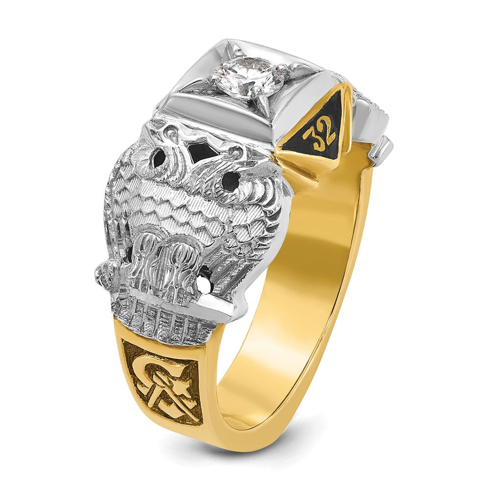 14ktt IBGoodman Men's Textured 32nd Scottish Rite Masonic Ring Mtg