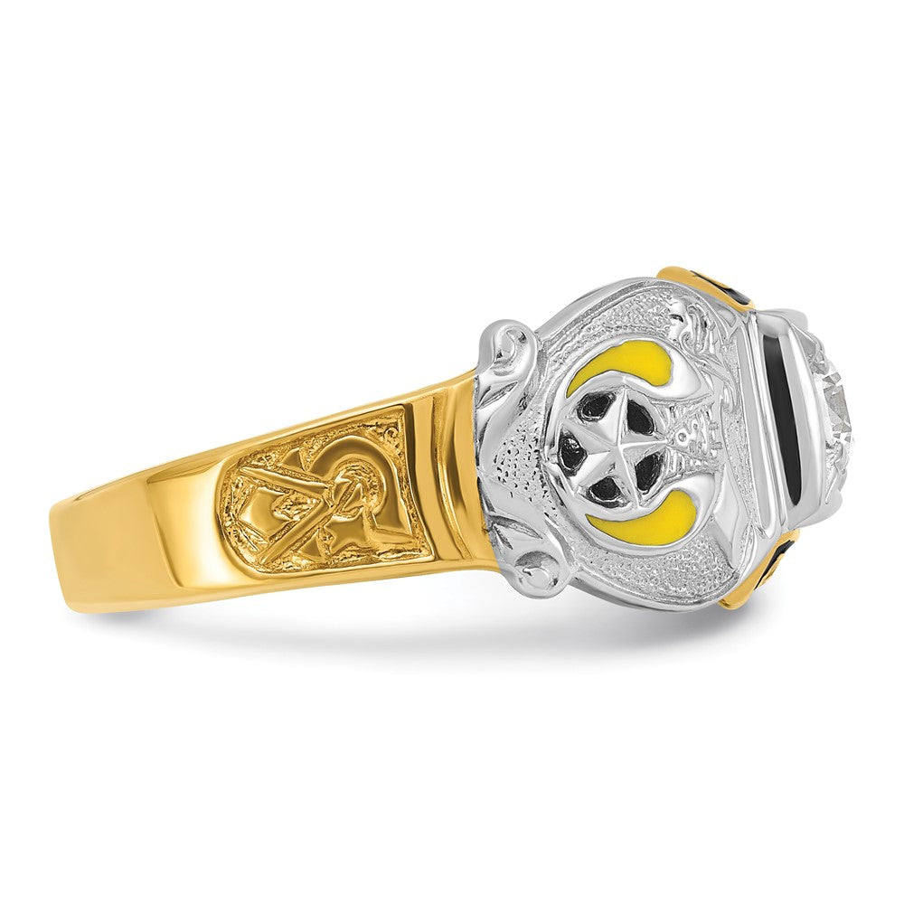 14ktt IBGoodman Men's Enamel & Diamond Eagle Masonic Shriner's Ring