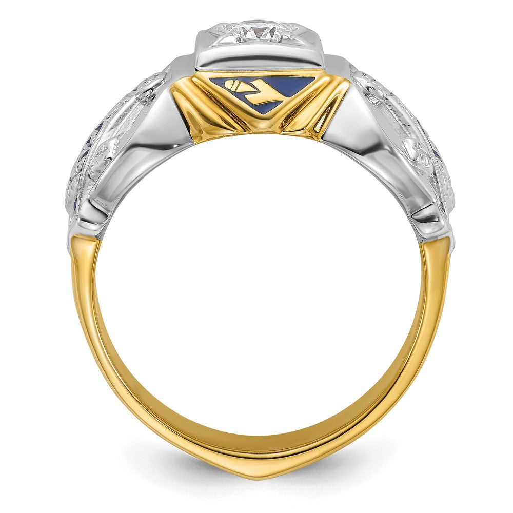 14ktt IBGoodman Men's Textured Blue Lodge Masonic Ring Mounting
