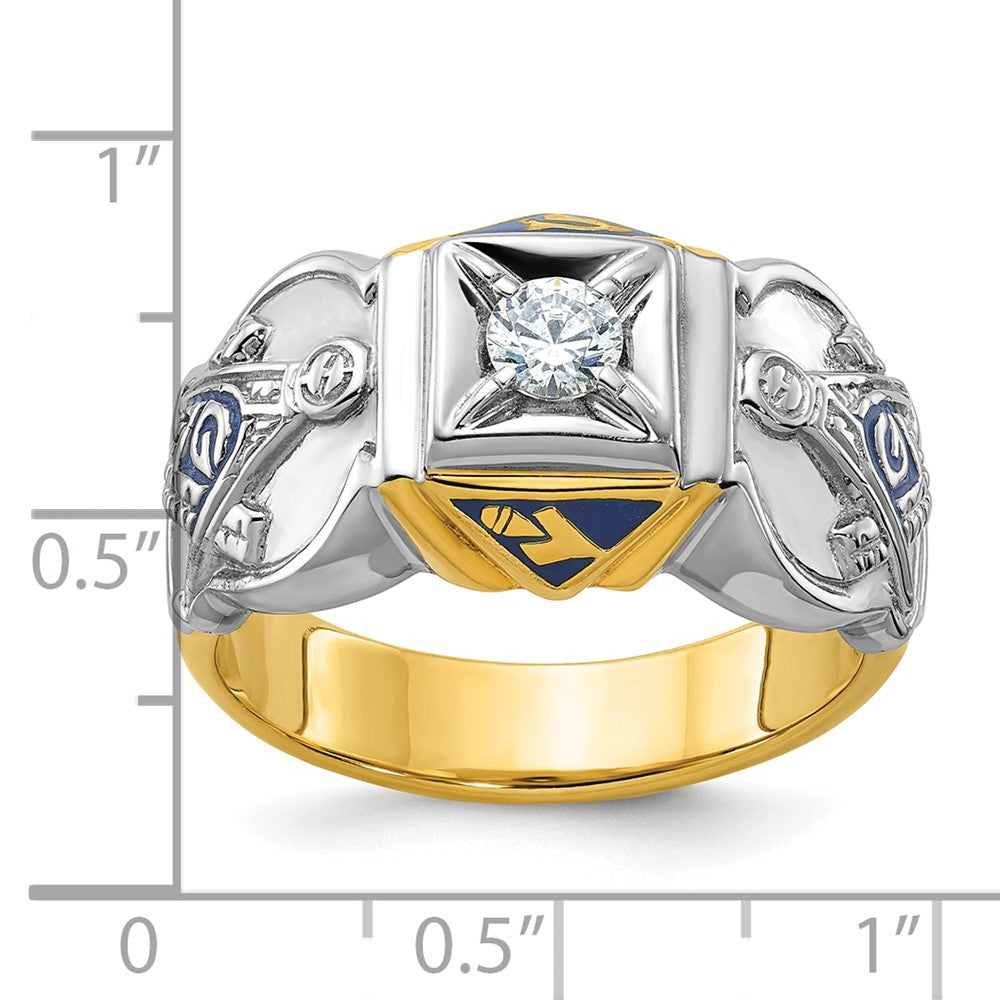 14ktt IBGoodman Men's Textured Blue Lodge Masonic Ring Mounting