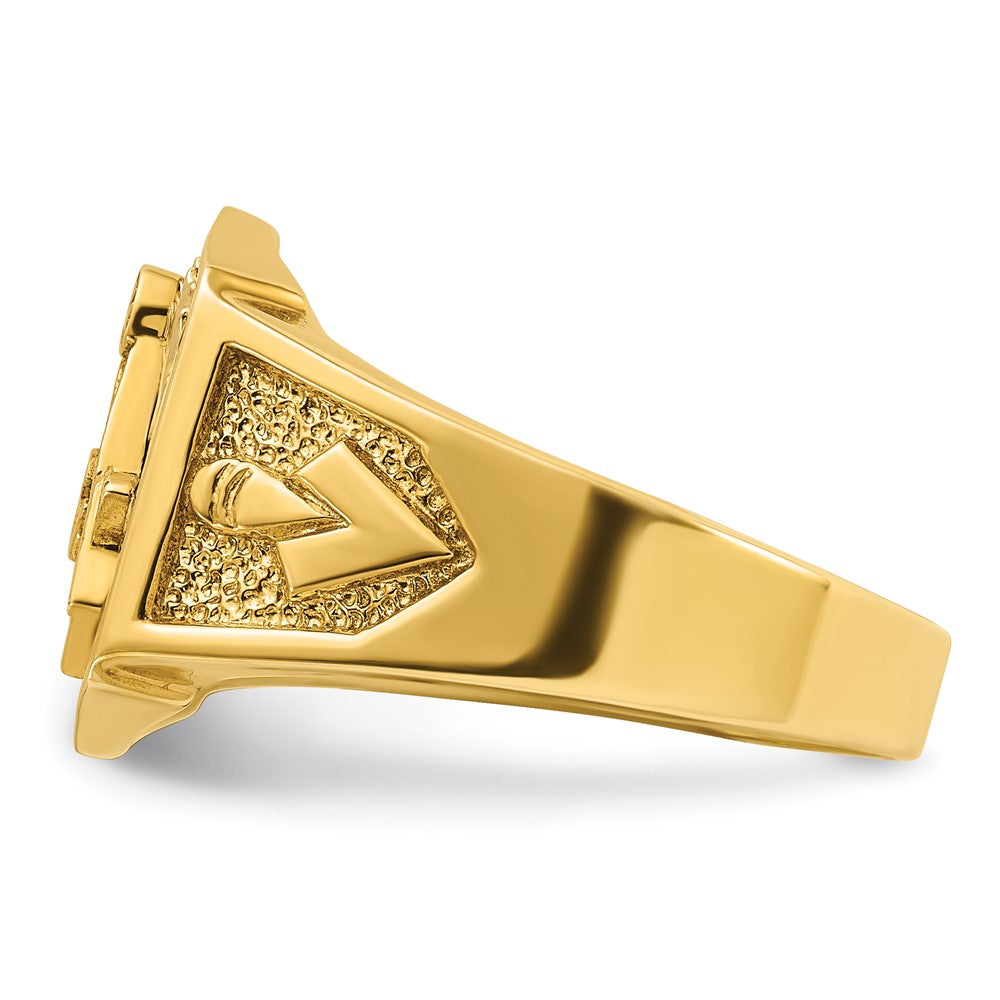 10ktt IBGoodman Men's Textured Blue Lodge Master Masonic Ring
