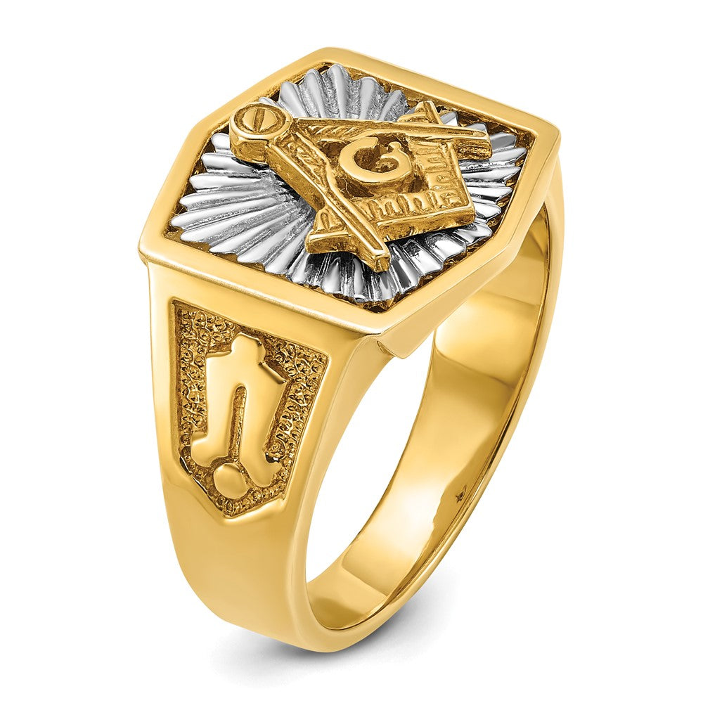 10ktt IBGoodman Men's Textured Blue Lodge Master Masonic Ring