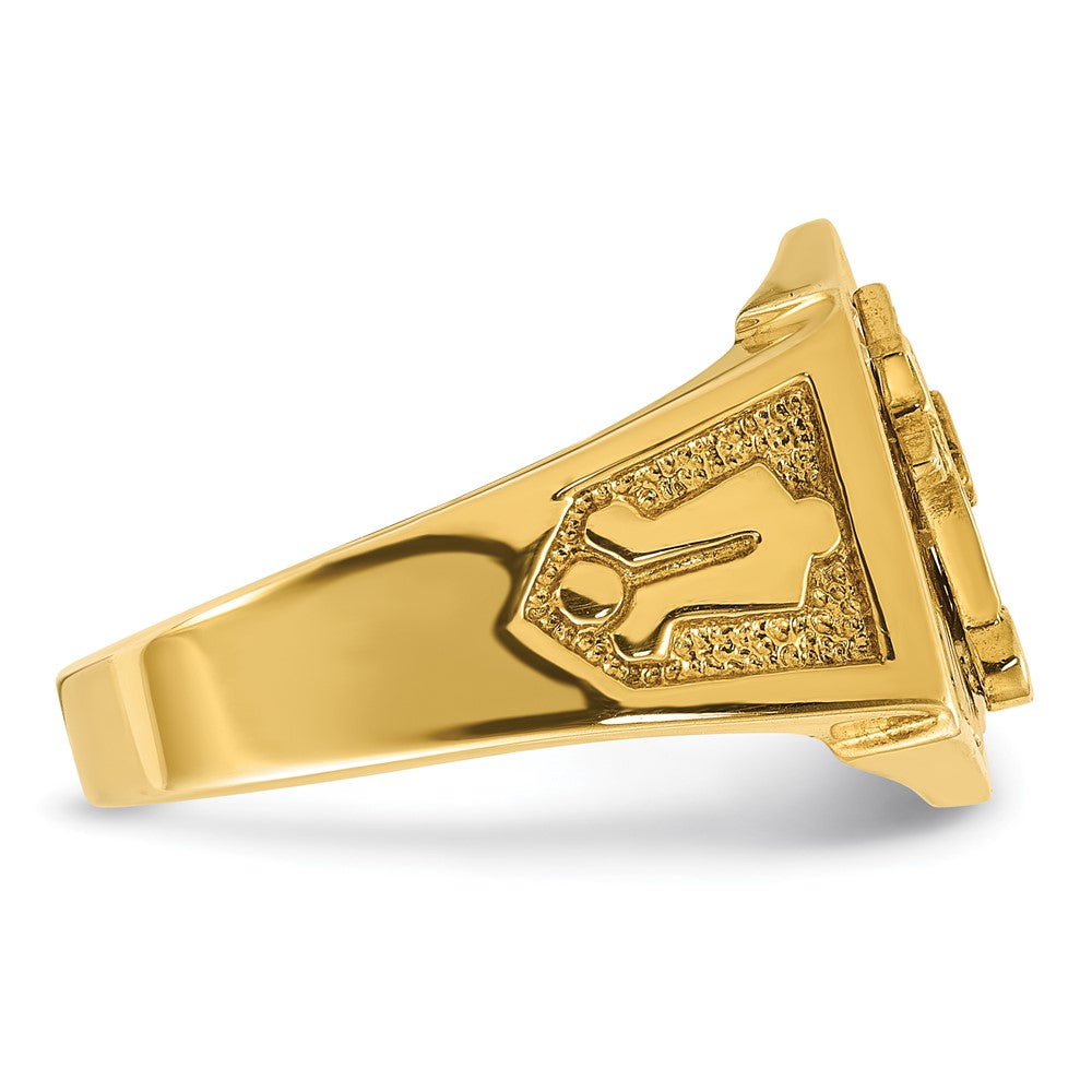 14ktt IBGoodman Men's Textured Blue Lodge Master Masonic Ring
