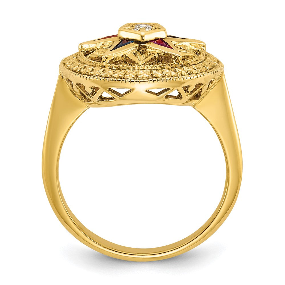 14k IBGoodman Women's Polished & Textured Eastern Star Ring Mtg
