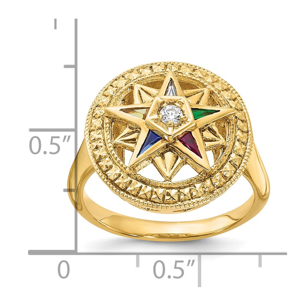 14k IBGoodman Women's Polished & Textured Eastern Star Ring Mtg