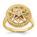 14k IBGoodman Women's Polished & Textured Eastern Star Ring Mtg