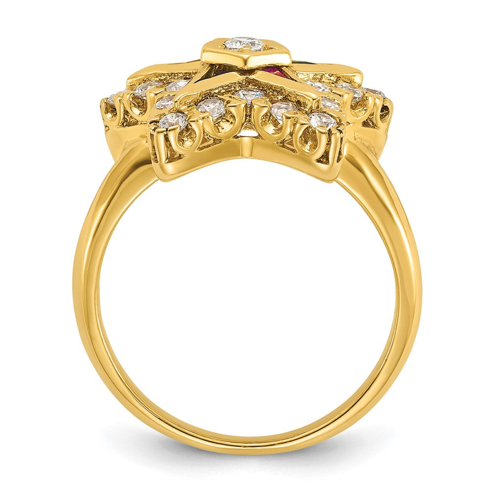 10k IBGoodman Women's Polished Eastern Star Masonic Ring Mounting