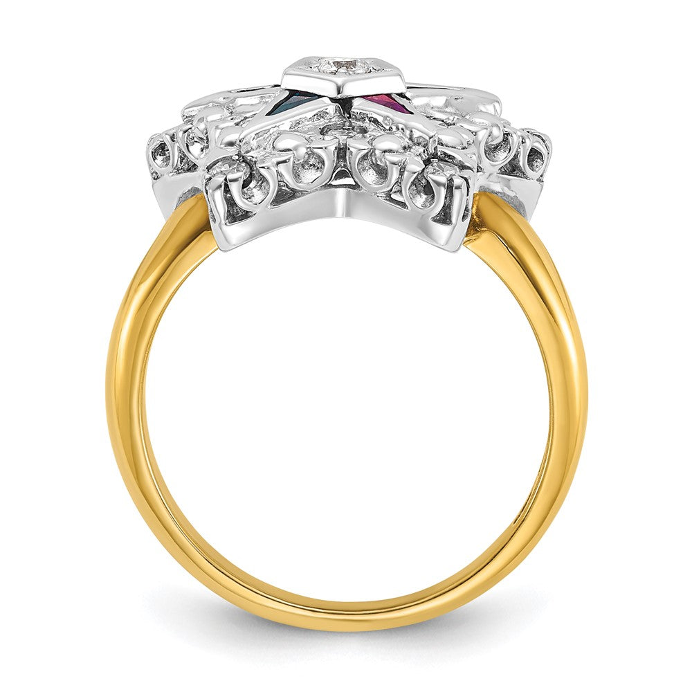 10ktt IBGoodman Women's Polished Eastern Star Masonic Ring Mounting