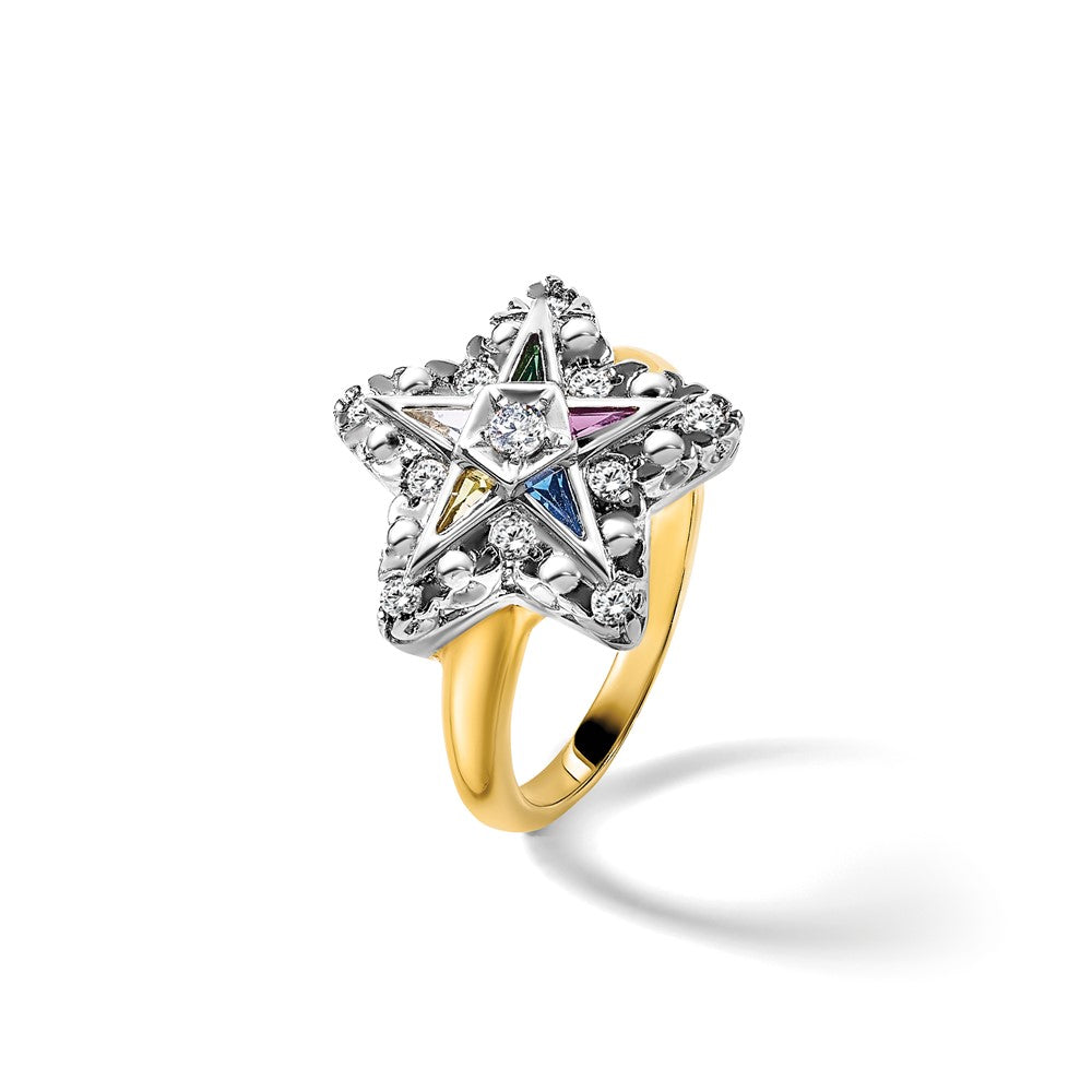 10ktt IBGoodman Women's Polished Eastern Star Masonic Ring Mounting