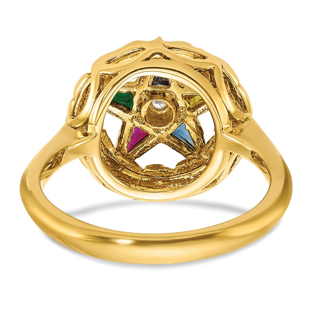 14k IBGoodman Women's Polished & Textured Eastern Star Ring Mtg