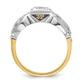 14ktt IBGoodman Men's Enamel & Diamond Eagle Masonic Shriner's Ring