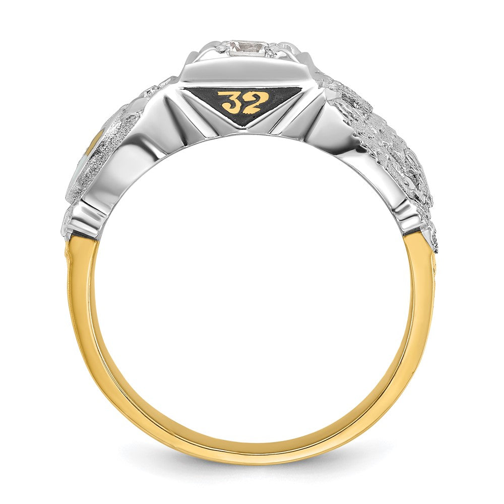14ktt IBGoodman Men's Enamel & Diamond Eagle Masonic Shriner's Ring