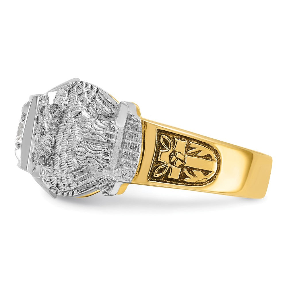 14ktt IBGoodman Men's Enamel & Diamond Eagle Masonic Shriner's Ring