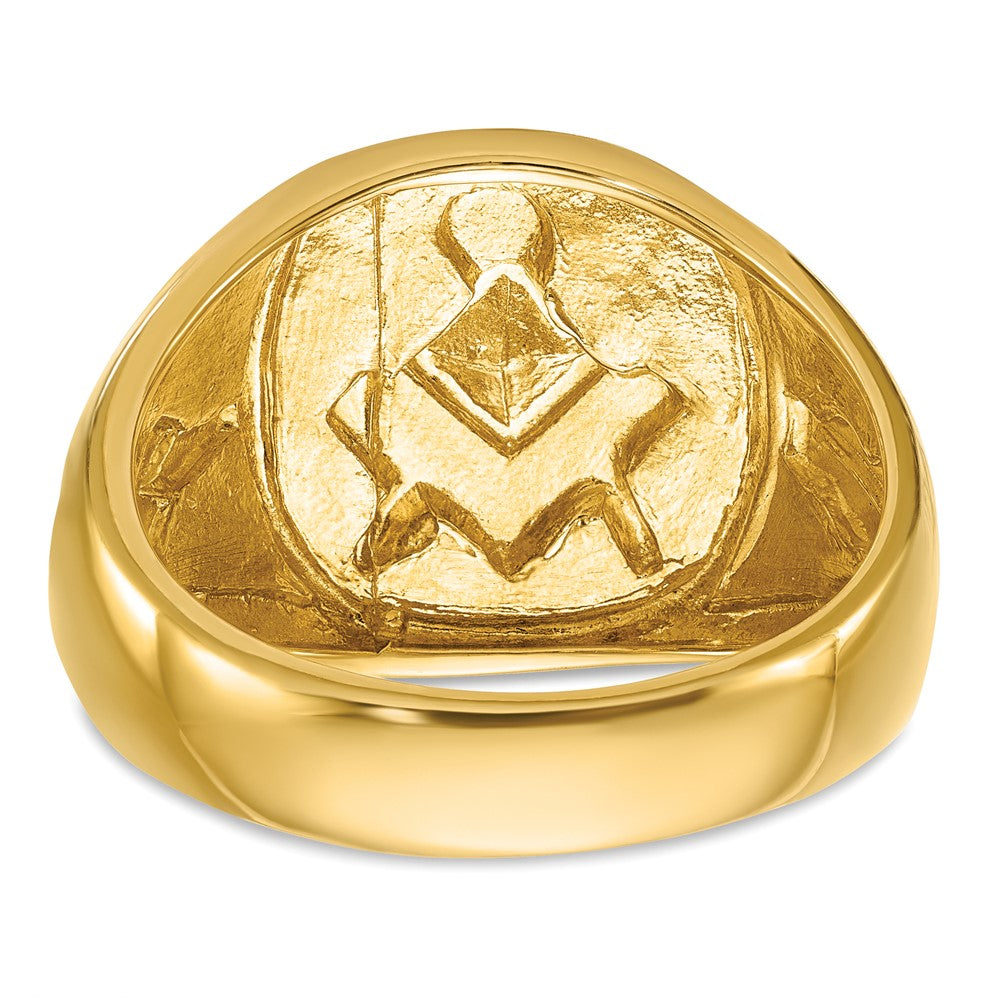 14k w/ White RH IBGoodman Textured Diamond Blue Lodge Masonic Ring