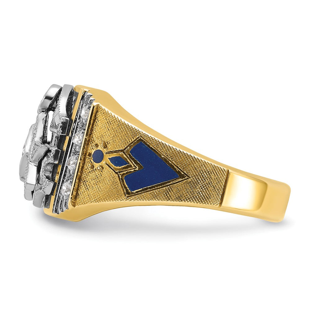 14ktt IBGoodman Men's Textured Blue Lodge Masonic Ring Mounting
