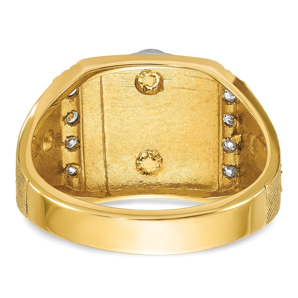 14ktt IBGoodman Men's Enameled & Diamond Blue Lodge Masonic Ring