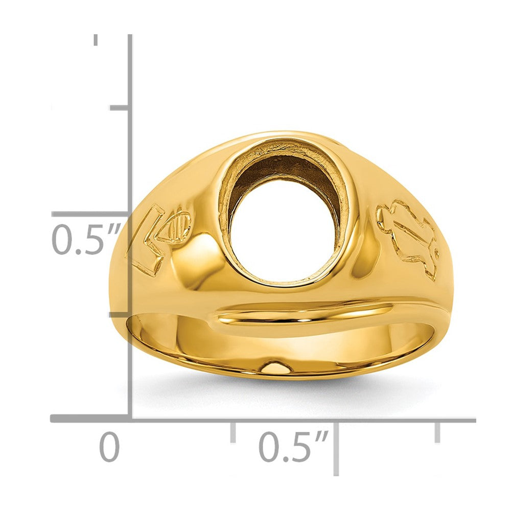 14k IBGoodman Men's Grooved Blue Lodge Master Masonic Ring Mounting