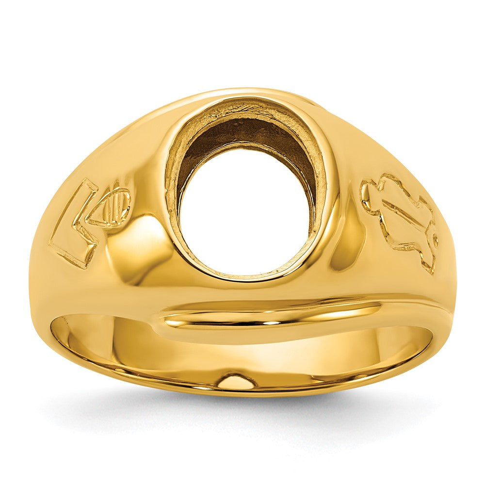 14k IBGoodman Men's Grooved Blue Lodge Master Masonic Ring Mounting