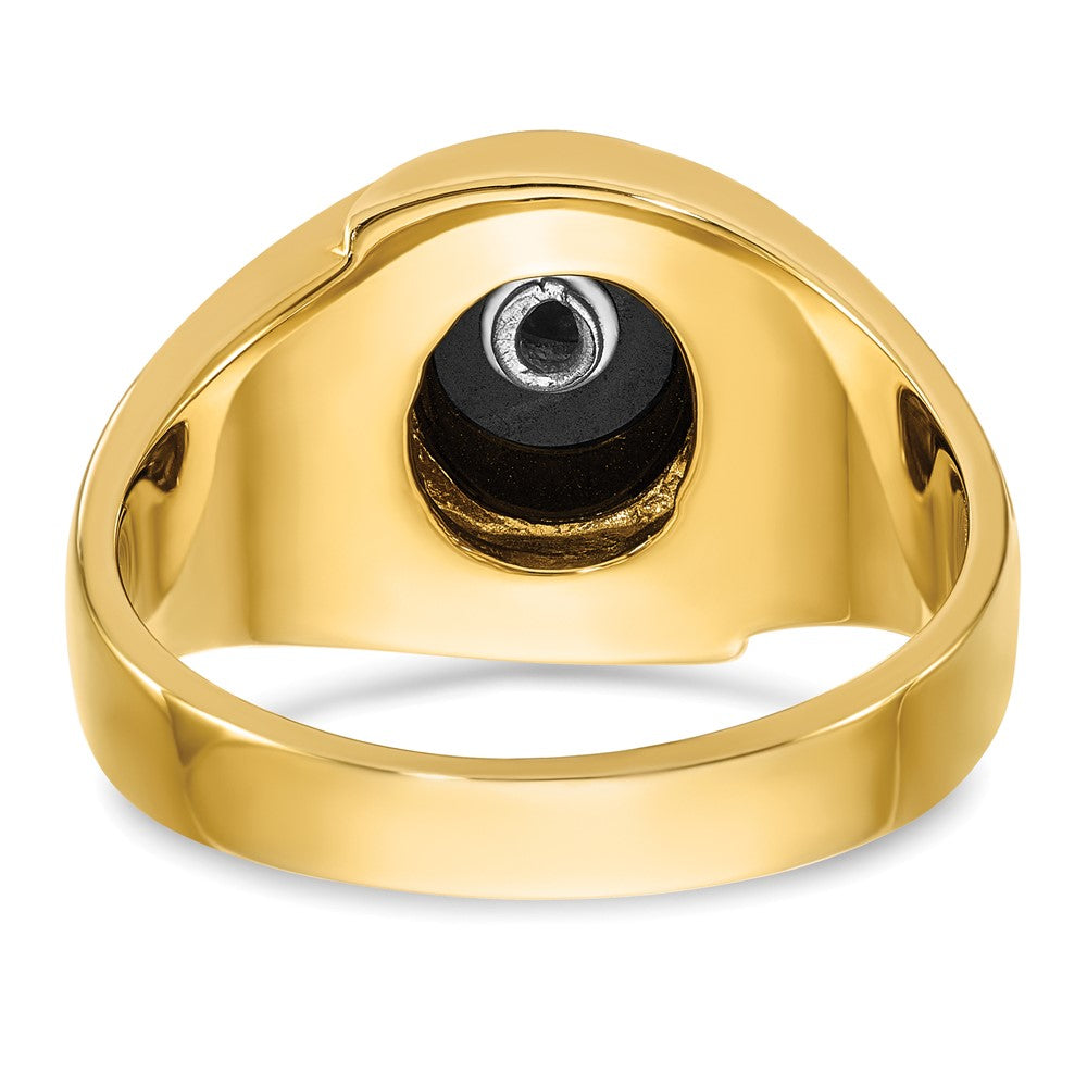 14k IBGoodman Men's Grooved Onyx Blue Lodge Master Masonic Ring