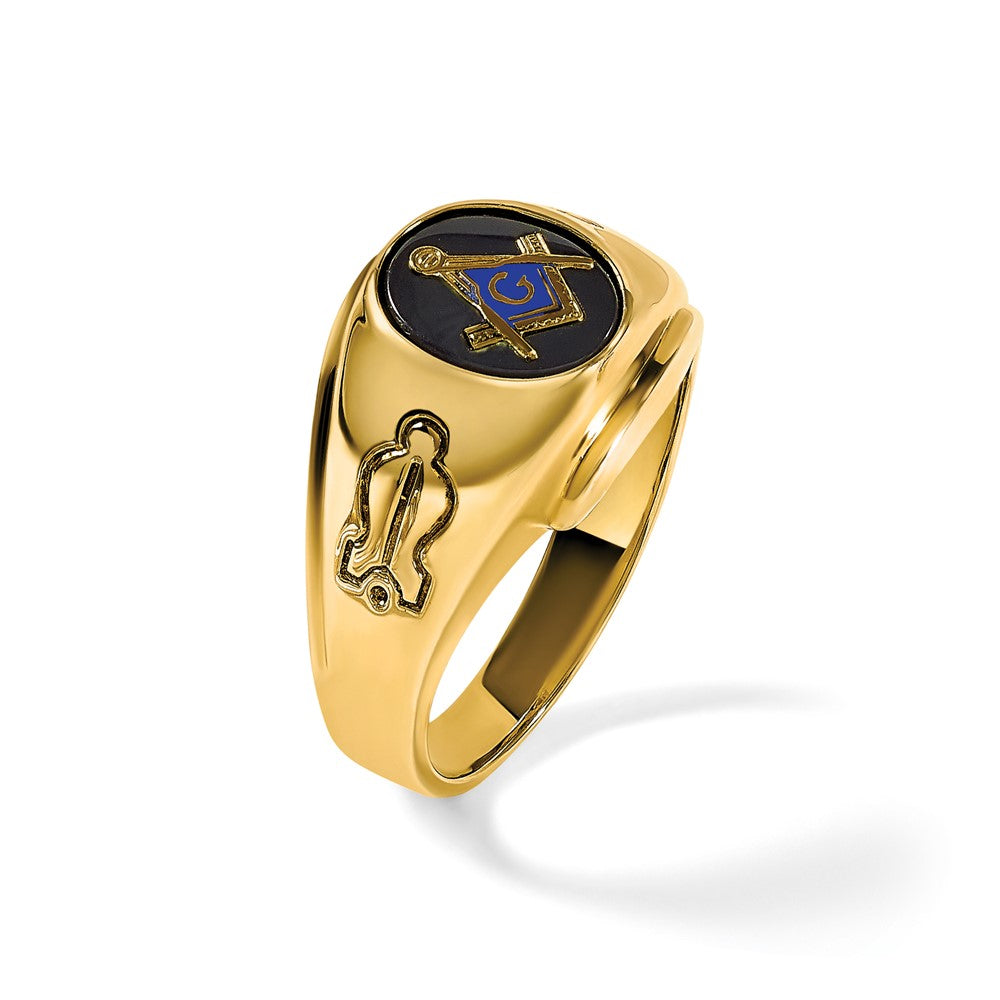 14k IBGoodman Men's Grooved Blue Lodge Master Masonic Ring Mounting