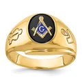 14k IBGoodman Men's Grooved Onyx Blue Lodge Master Masonic Ring