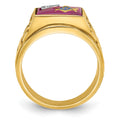 14ktt IBGoodman Men's Textured Blue Lodge Masonic Ring Mounting