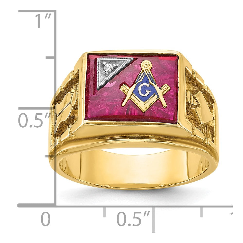14ktt IBGoodman Men's Textured Blue Lodge Masonic Ring Mounting