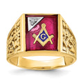 10ktt IBGoodman Men's Textured Blue Lodge Masonic Ring Mounting