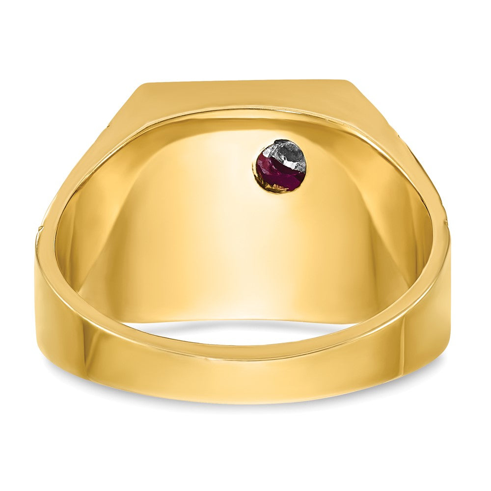 14ktt IBGoodman Men's Textured Blue Lodge Masonic Ring Mounting