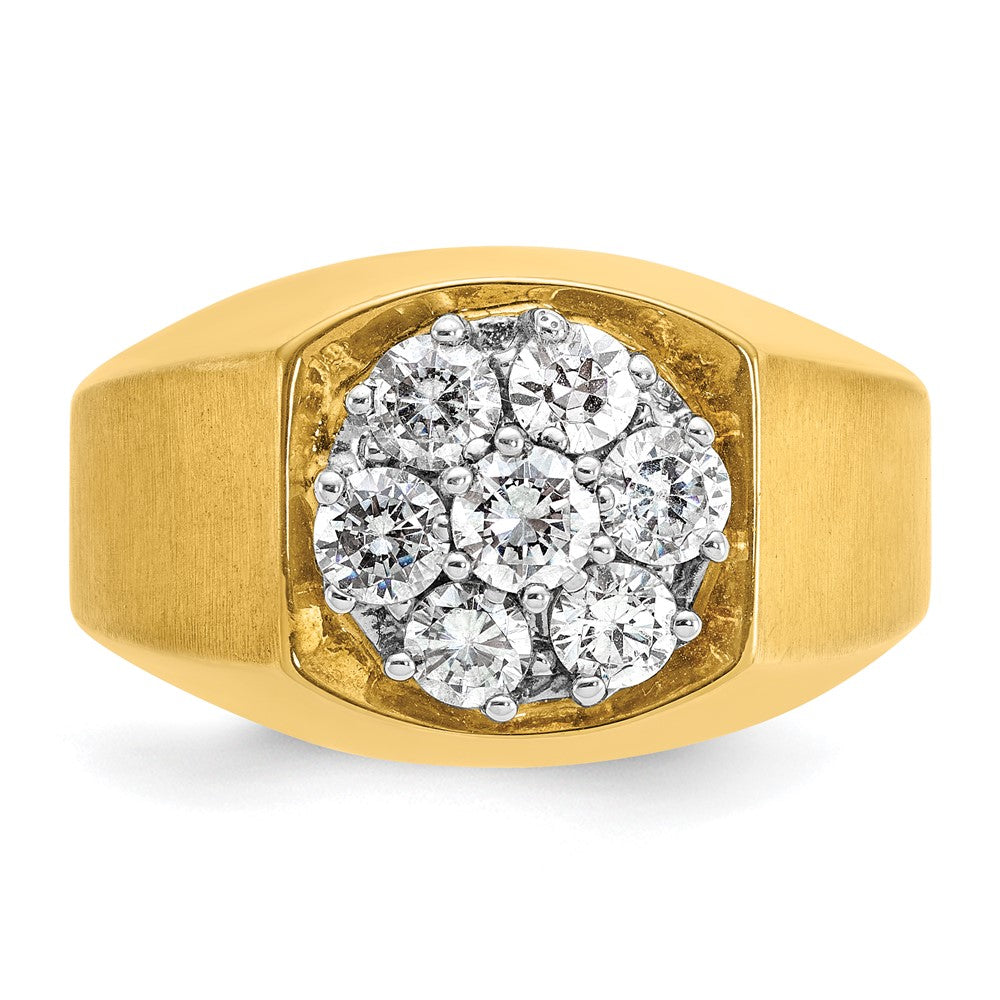 10k Two-tone IBGoodman Men's Polished & Satin Round Cluster Ring Mtg
