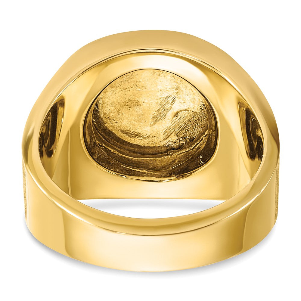 14k Two-tone IBGoodman Men's Polished & Satin Round Cluster Ring Mtg