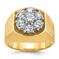 14k Two-tone IBGoodman Men's Polished & Satin Round Cluster Ring Mtg