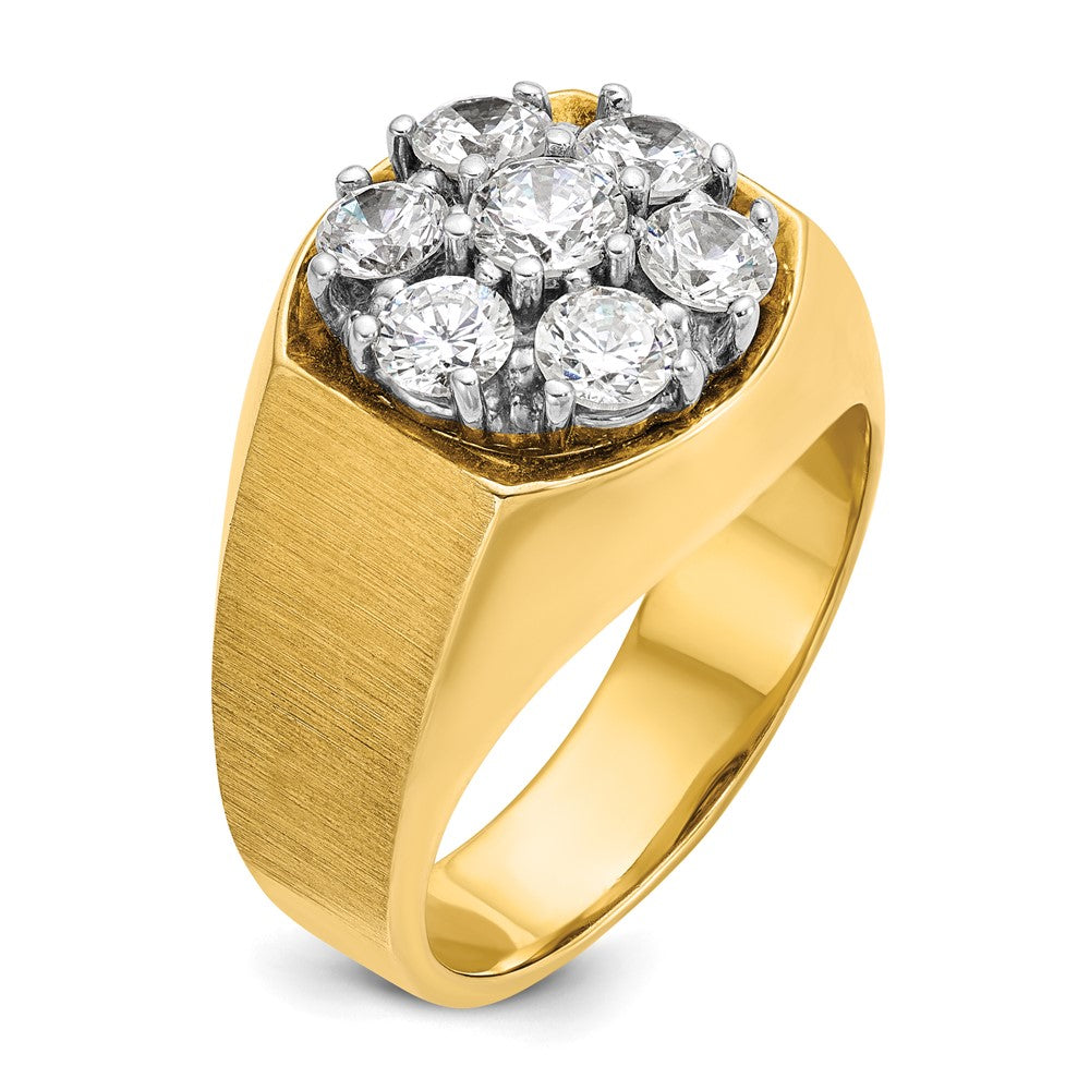 14k Two-tone IBGoodman Men's Polished & Satin Round Cluster Ring Mtg
