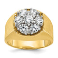 14k Two-tone IBGoodman Men's Polished & Satin Round Cluster Ring Mtg