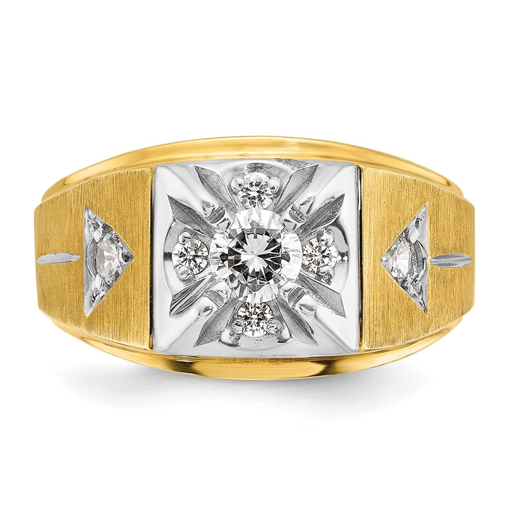 14k Two-tone IBGoodman Men's Polished and Satin Diamond Ring Mounting