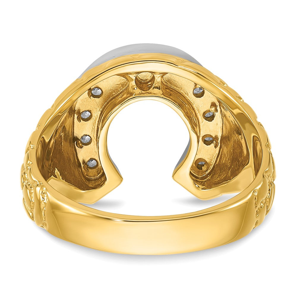 10k Two-tone IBGoodman Men's Horseshoe Diamond Ring Mounting