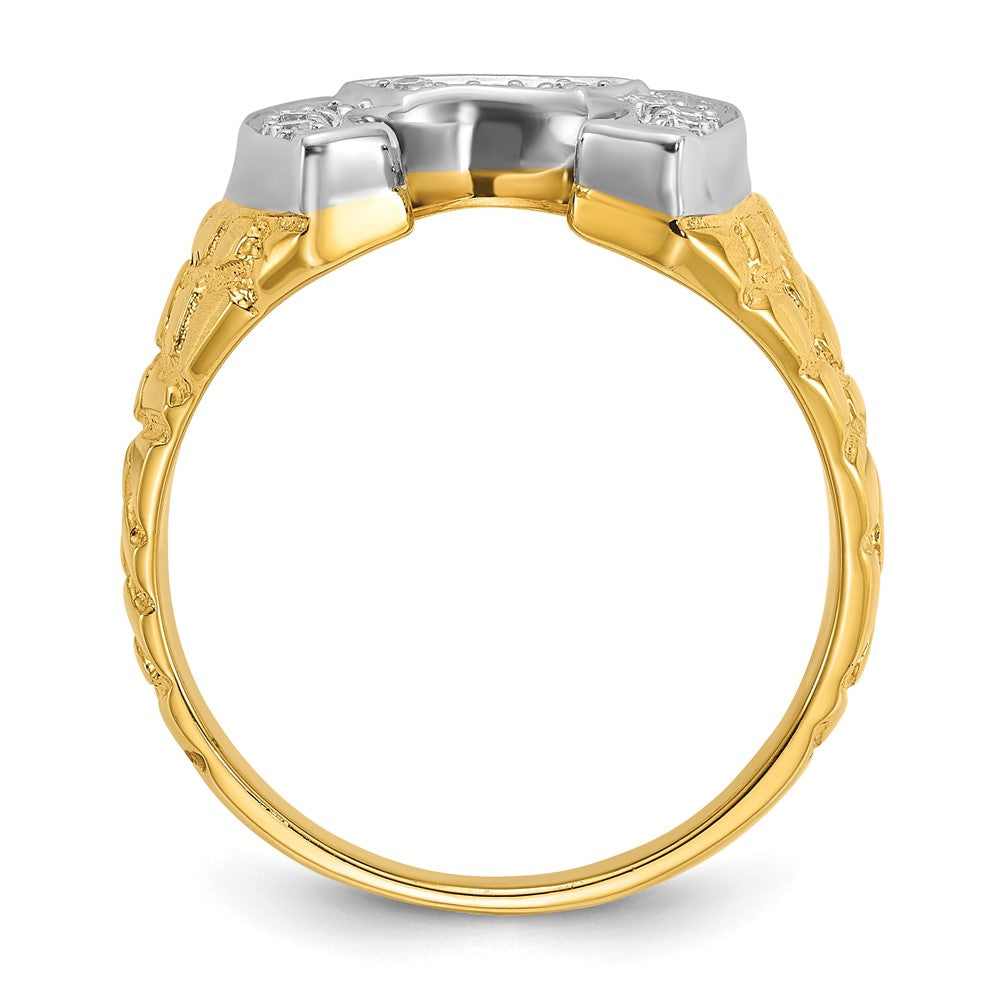14k Two-tone IBGoodman Men's Horseshoe Diamond Ring Mounting