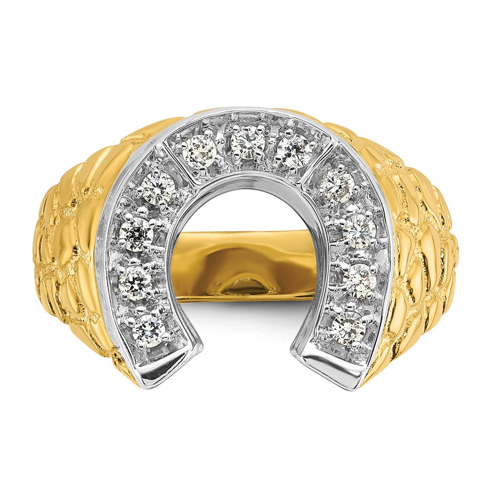 14k Two-tone IBGoodman Men's Horseshoe Diamond Ring Mounting