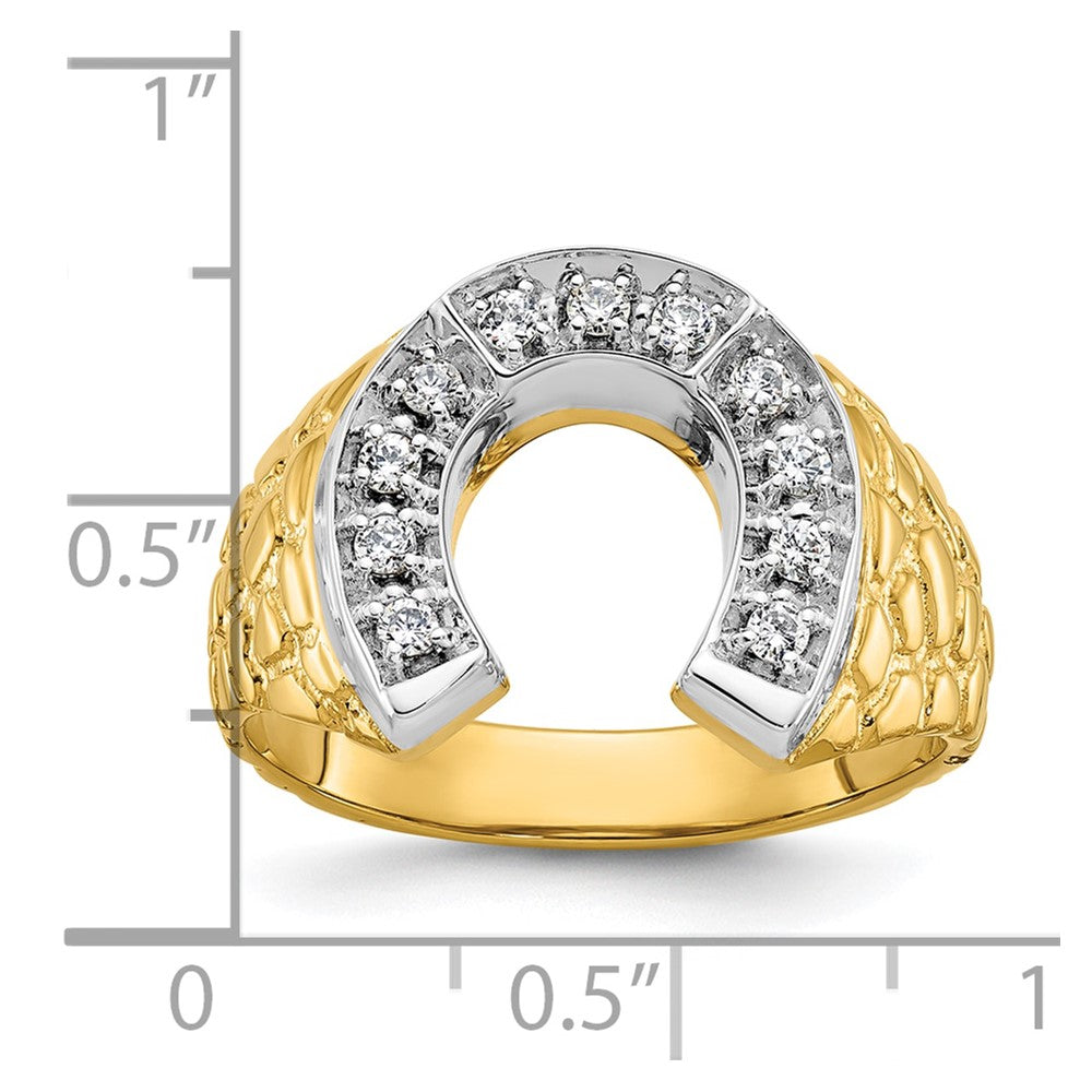 14k Two-tone IBGoodman Men's Horseshoe Diamond Ring Mounting
