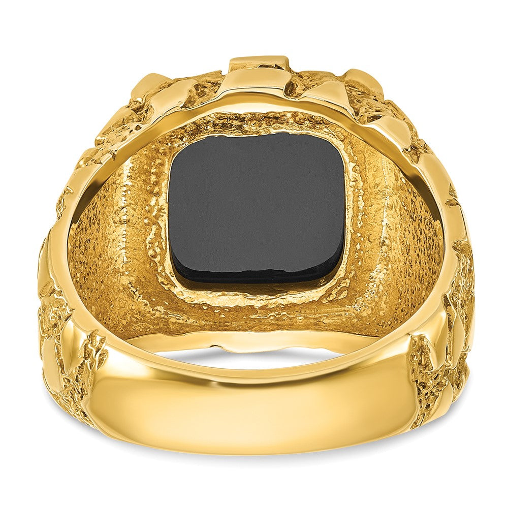 14k IBGoodman Men's Onyx Nugget Complete Ring