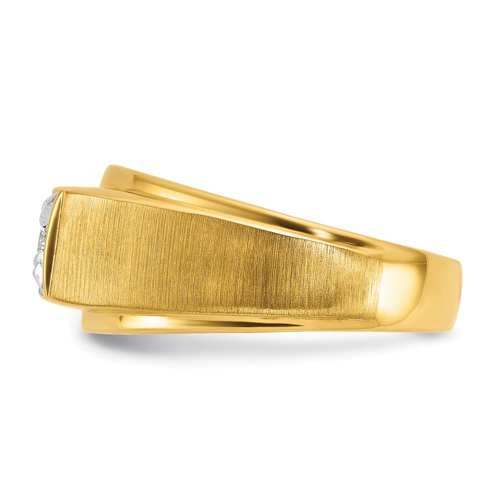 14k Two-tone IBGoodman Men's Polished and Satin Diamond Ring Mounting