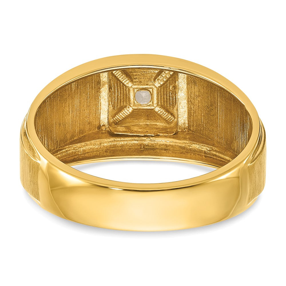 14k Two-tone IBGoodman Men's Polished and Satin Diamond Ring Mounting