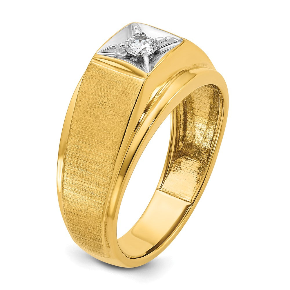 14k Two-tone IBGoodman Men's Polished and Satin Diamond Ring Mounting