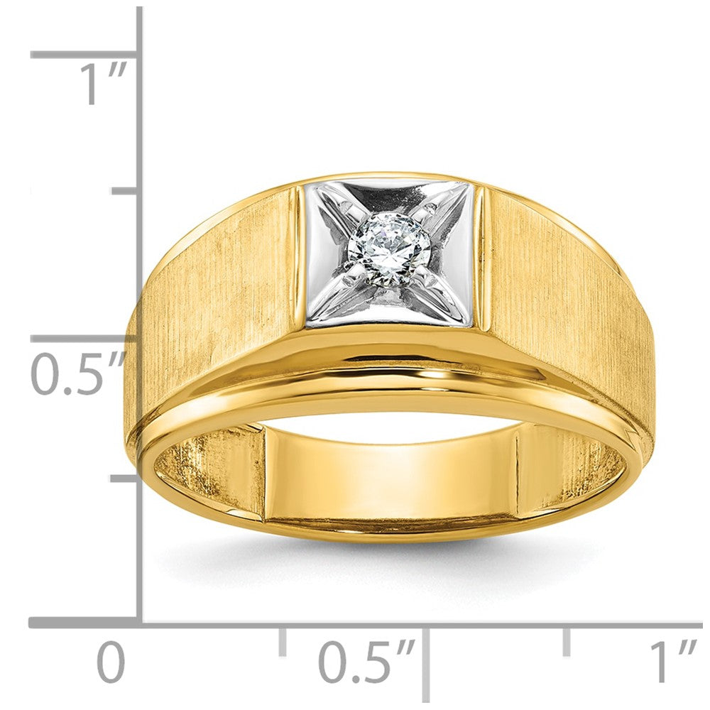 14k Two-tone IBGoodman Men's Polished and Satin Diamond Ring Mounting