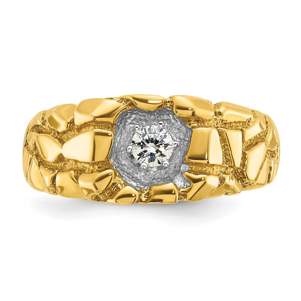 14k IBGoodman Men's Diamond Nugget Complete Ring
