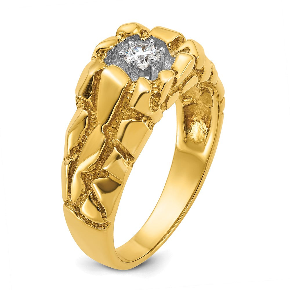 14k IBGoodman Men's Diamond Nugget Complete Ring