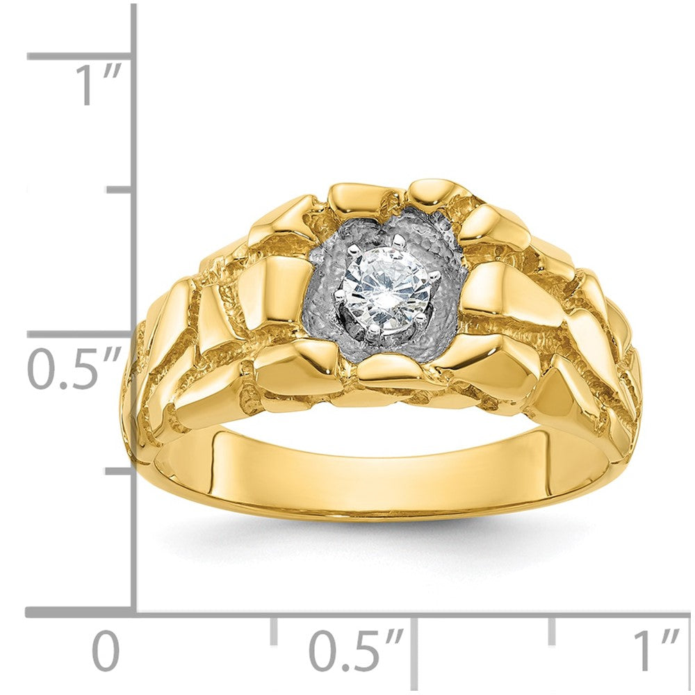 14k IBGoodman Men's Diamond Nugget Complete Ring